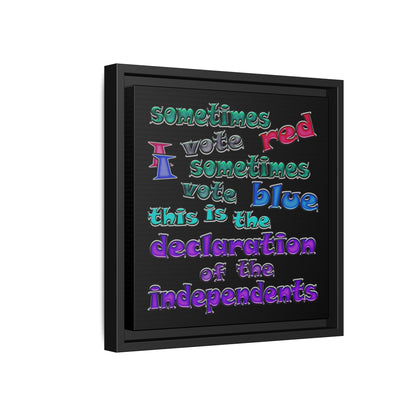 declaration of the independents - framed canvas art (black)