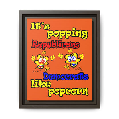 popping like popcorn - framed canvas art (orange)
