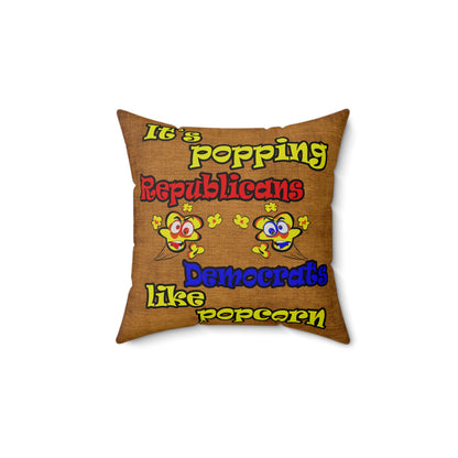 popping like popcorn - Faux Suede Square Pillow - (dichromatic brown papyrus)