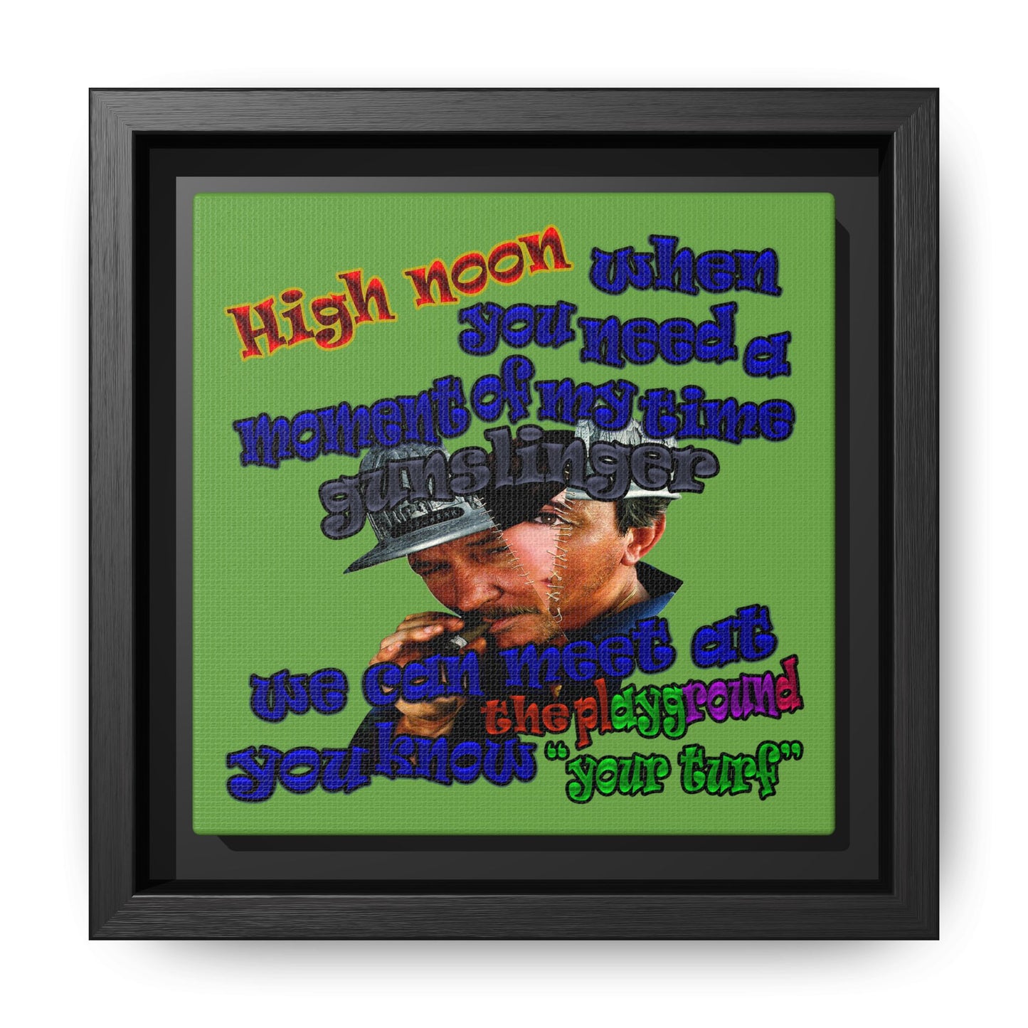 high noon - framed canvas art (green)