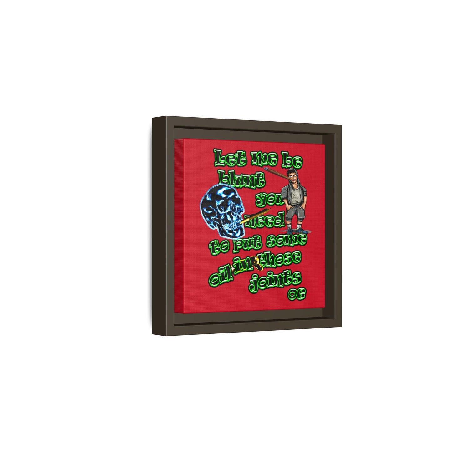 og - framed canvas art (dark red)