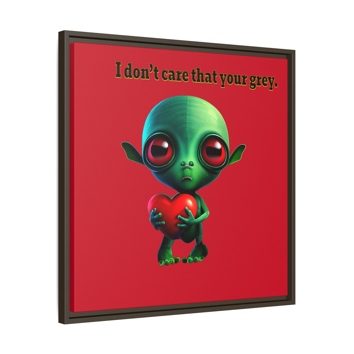 I don't care that your grey - framed canvas art (dark red)