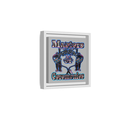 em cee squared - framed canvas art (light grey)