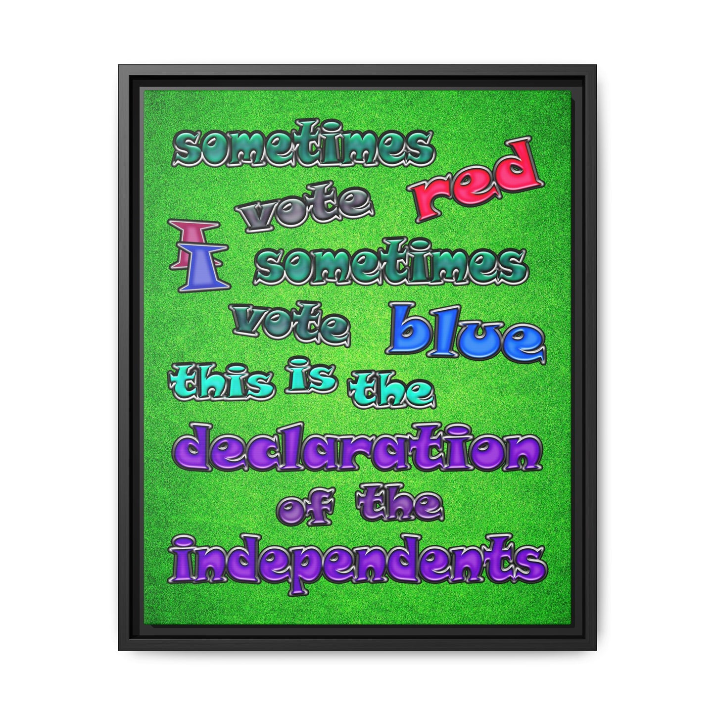 declaration of the independents - framed canvas art (green turf)