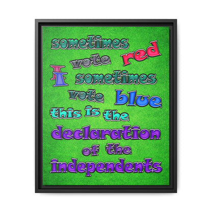 declaration of the independents - framed canvas art (green turf)