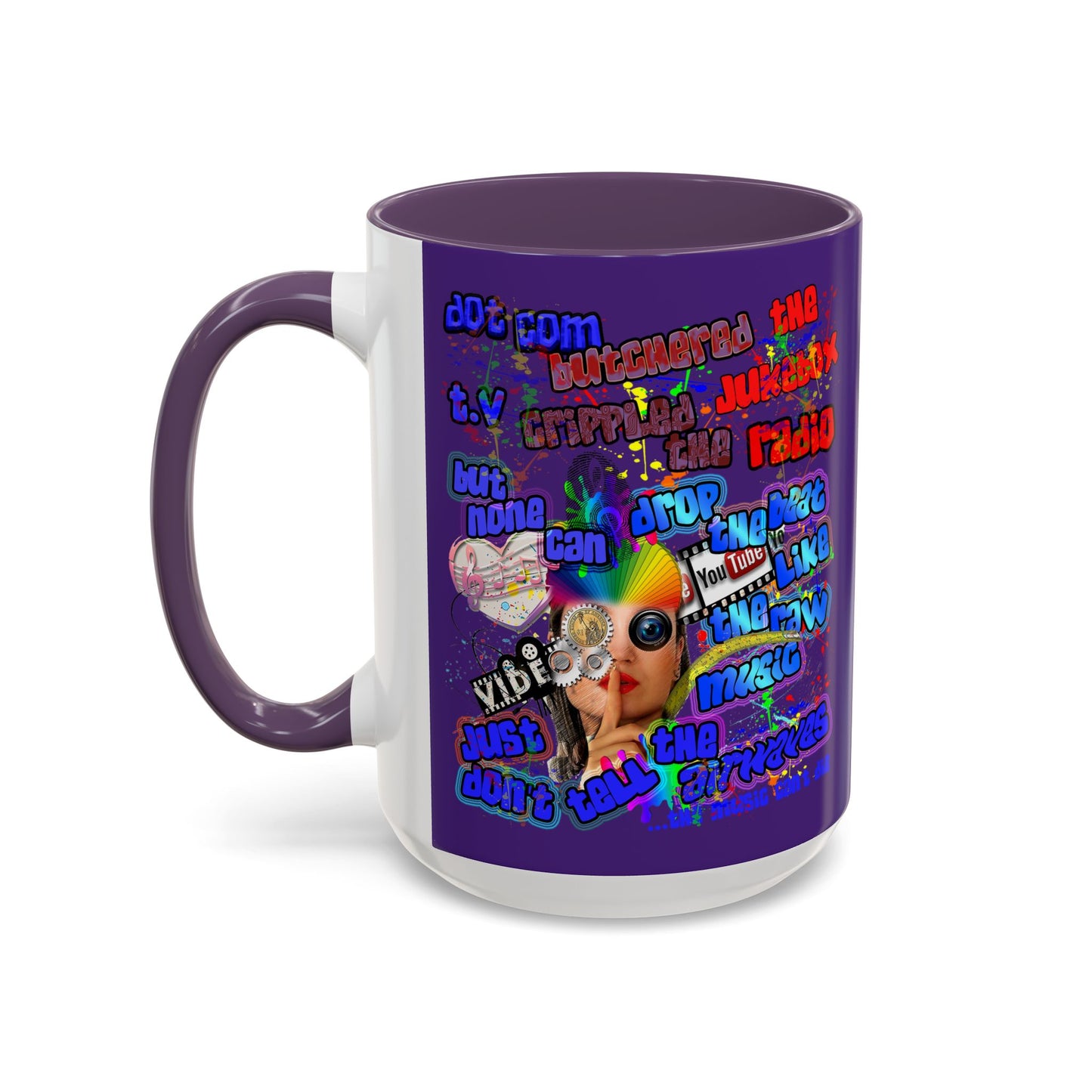 drop the beat - Accent Mug (purple)
