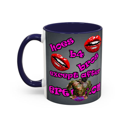 hoes b4 bros - Accent Mug (grey-light grey)