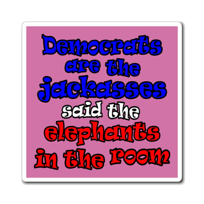 donkeys and elephants - Magnets - (light pink)