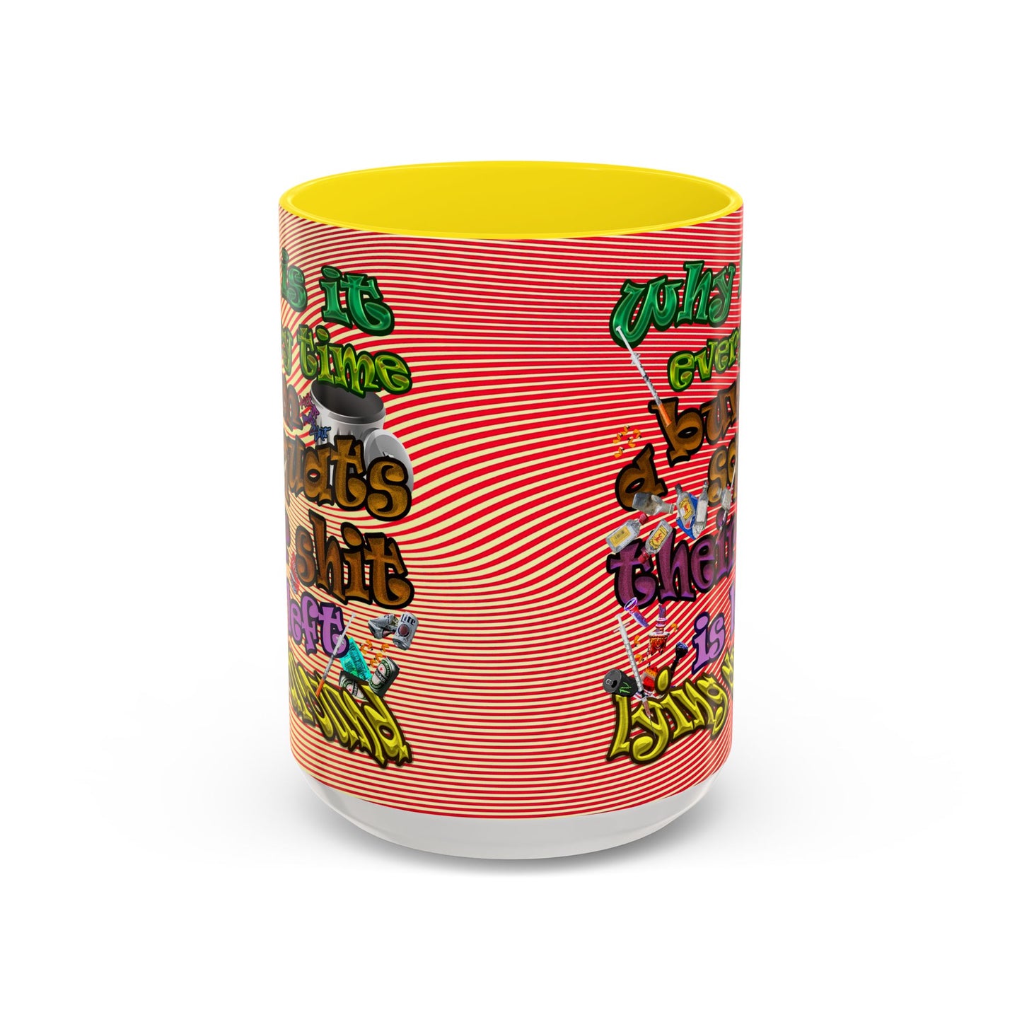 the bum's shit - Accent Mug (yellow-orange wave)