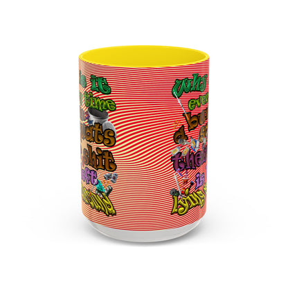 the bum's shit - Accent Mug (yellow-orange wave)