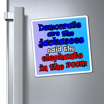 donkeys and elephants - Magnets - (light blue-purple wave)