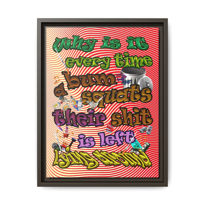 the bum's shit - framed canvas art (yellow-orange wave)