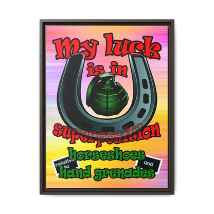 my luck - framed canvas art (color blur)