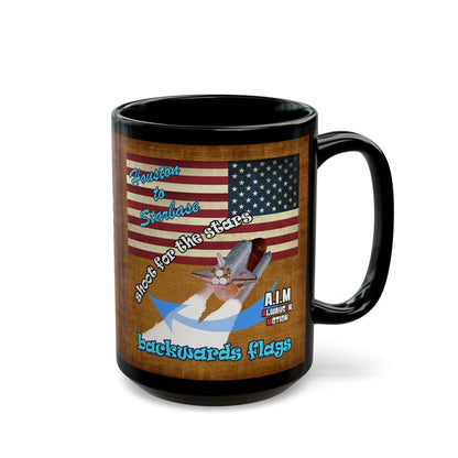 shoot for the stars - Black Mug (brown papyrus)