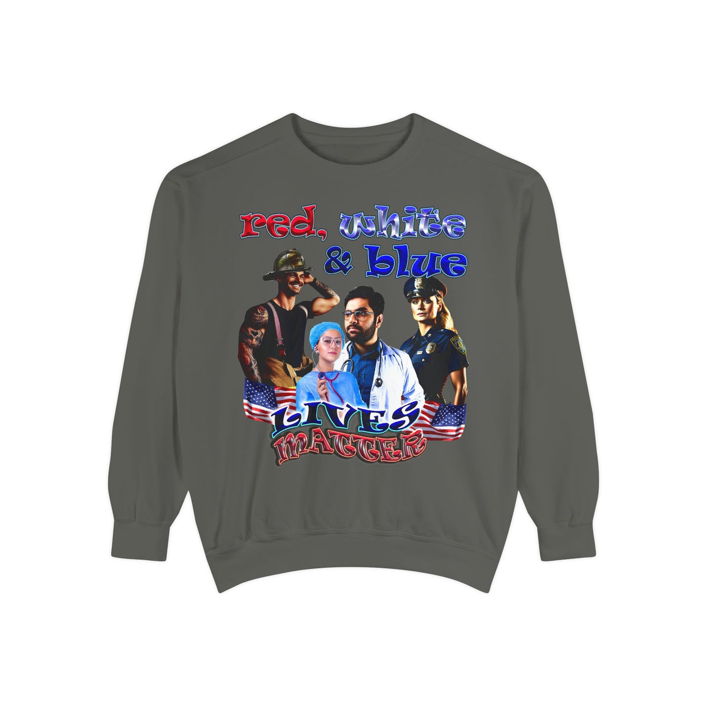rw&b lives matter - Unisex Garment-Dyed Sweatshirt