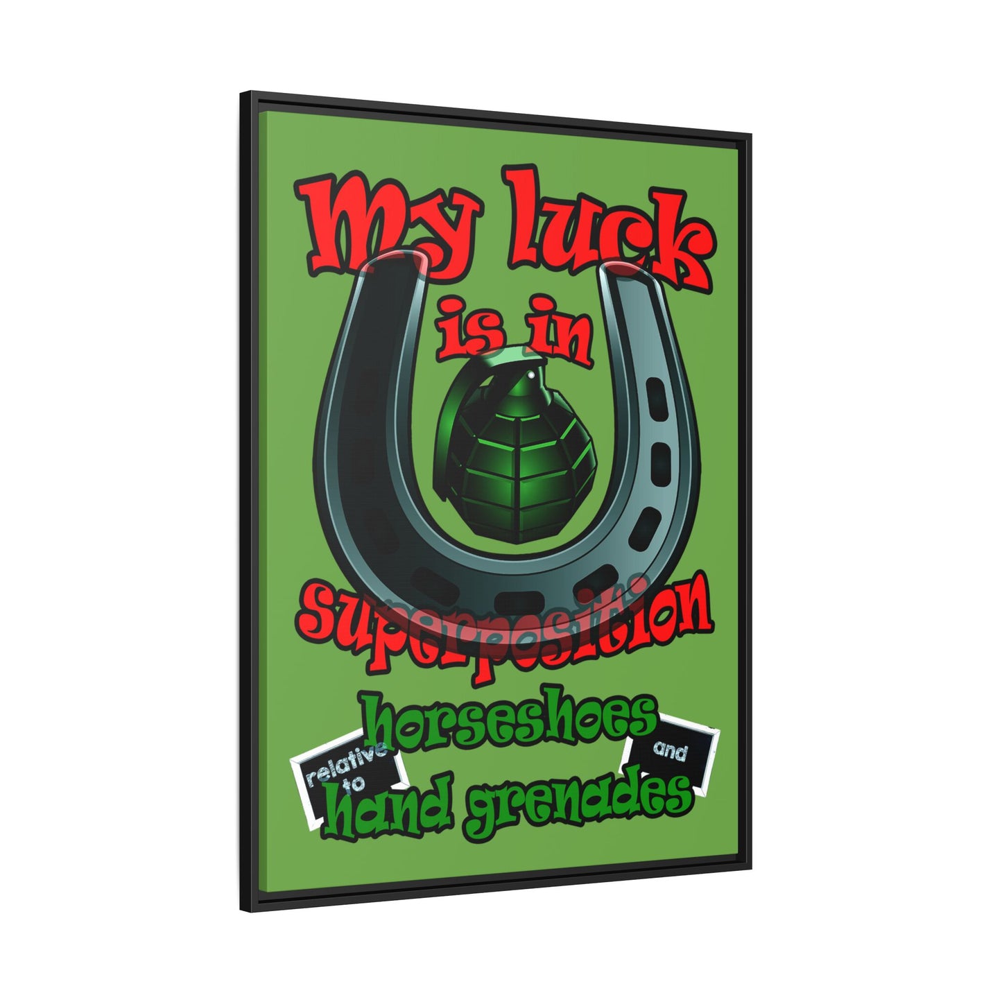 my luck - framed canvas art (green)