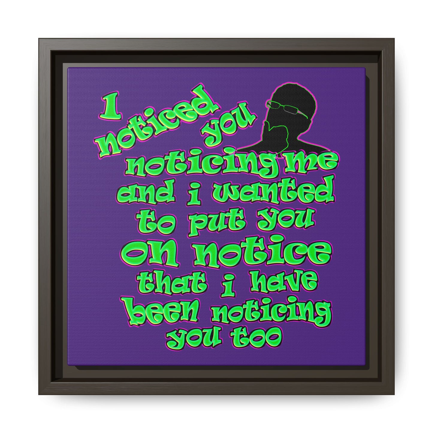noticed you noticing - framed canvas art (purple)
