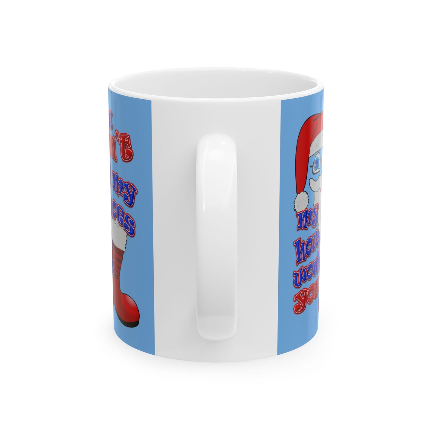 santa's shoes - White Mug (light blue)
