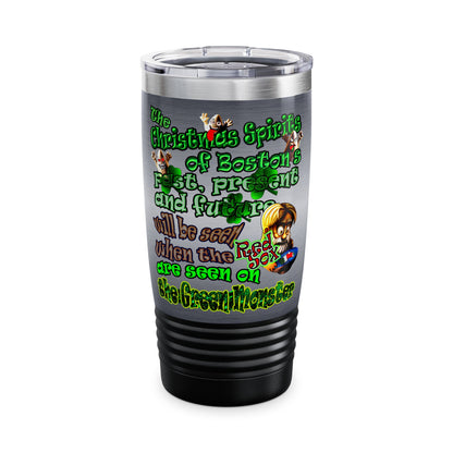 christmas spirits of boston - Ringneck Tumbler, 20oz (brushed nickel)