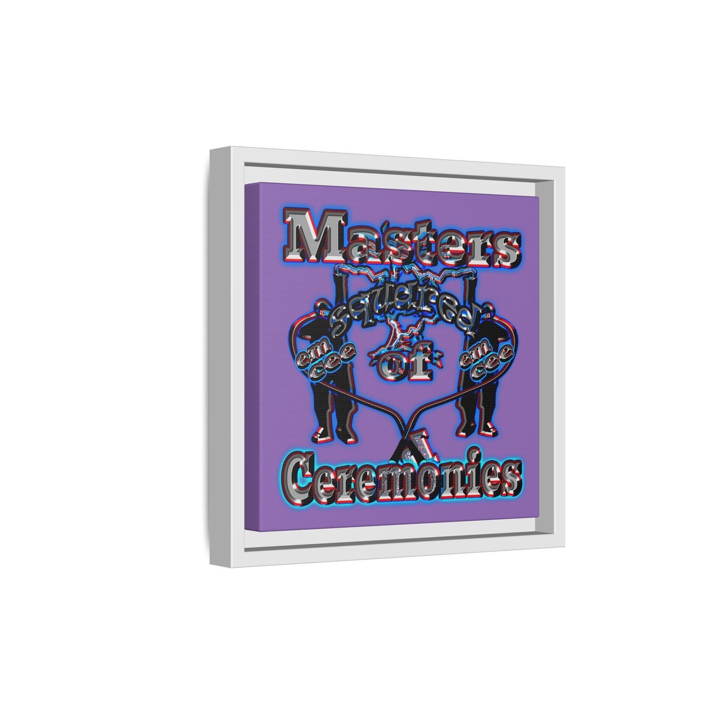 em cee squared - framed canvas art (light purple)
