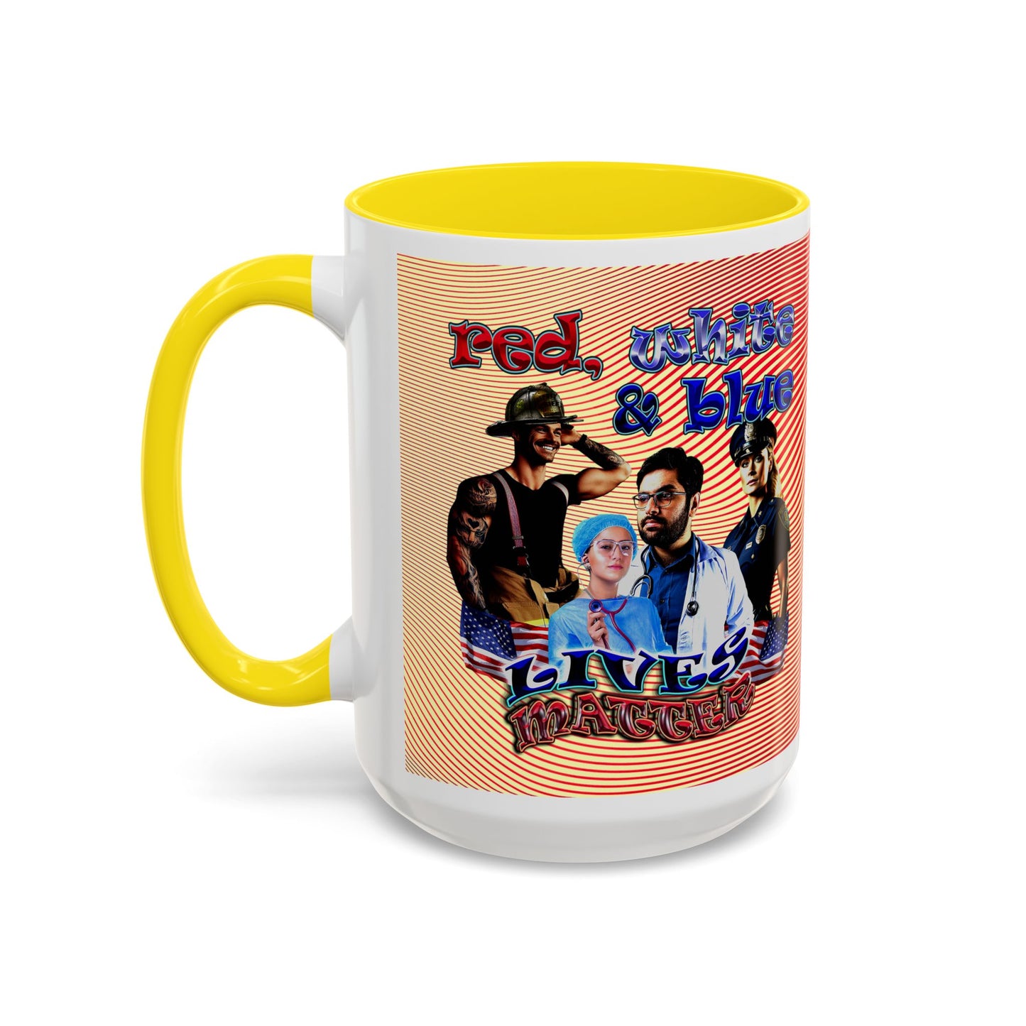 rw&b lives matter - Accent Mug (yellow-orange wave)