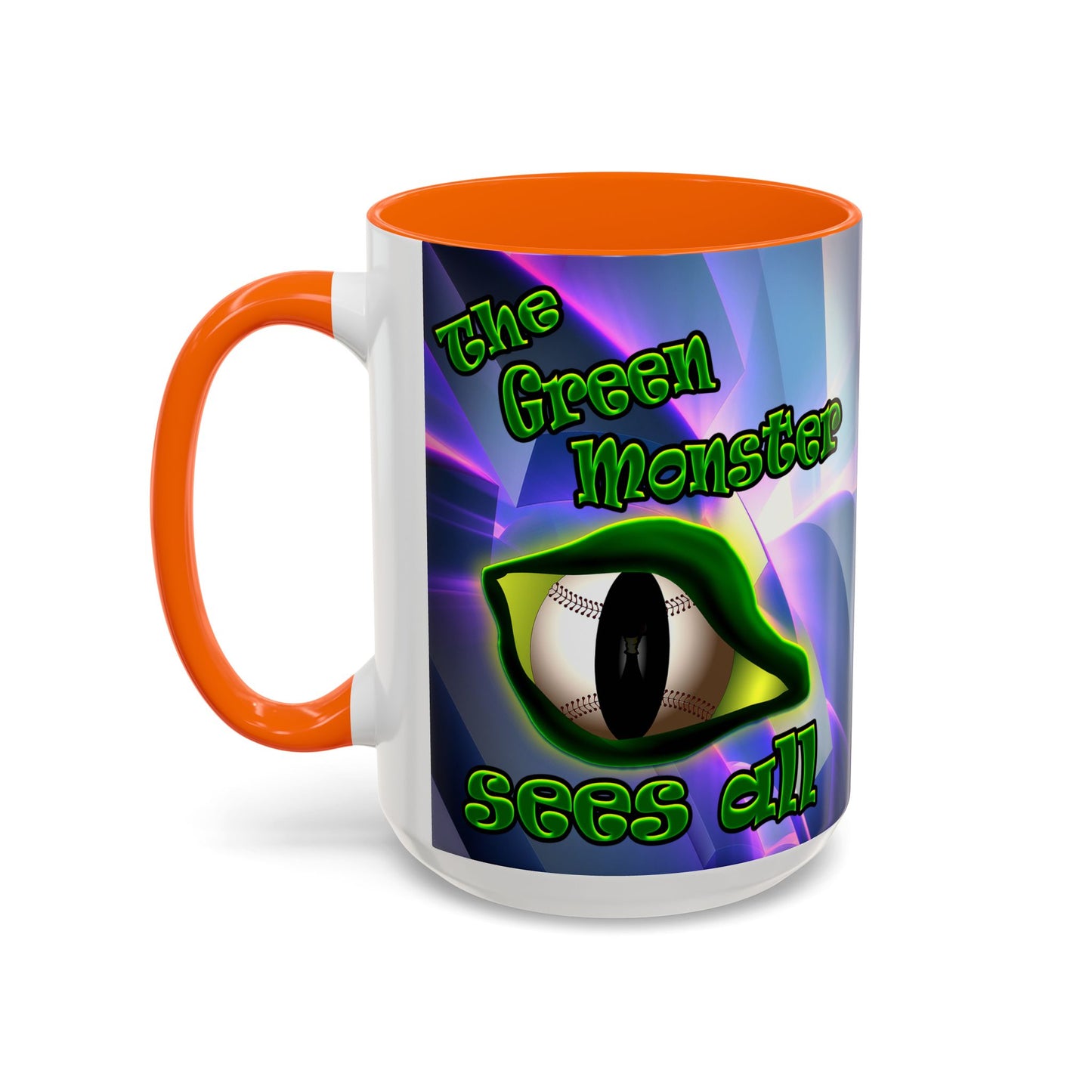 green monster - Accent Mug (grey-pink wave)