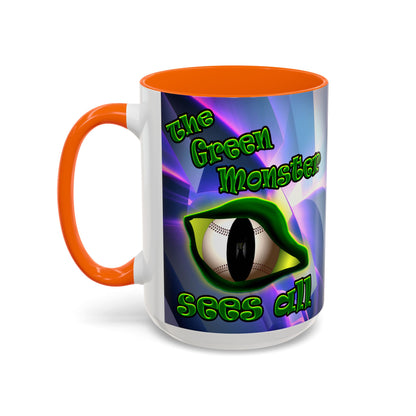 green monster - Accent Mug (grey-pink wave)
