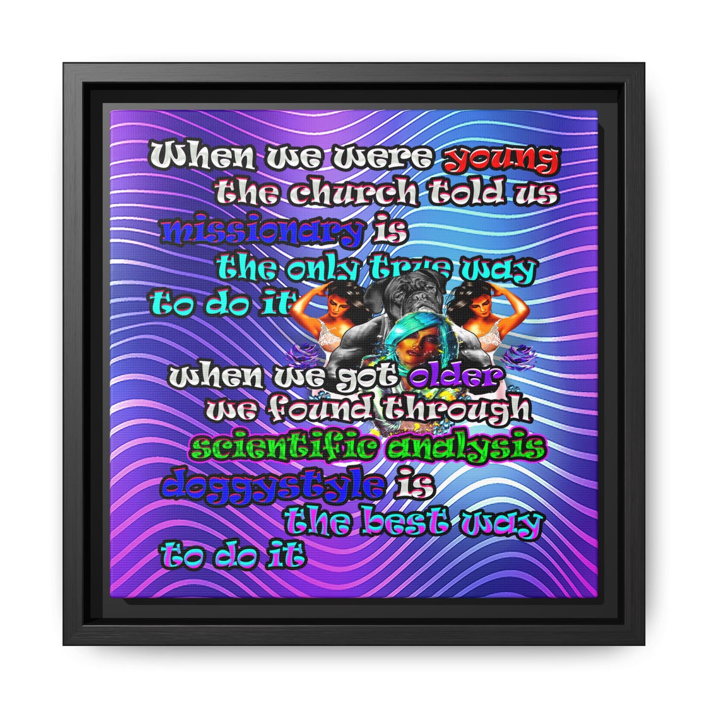 doggystyle - framed canvas art (purple wave)