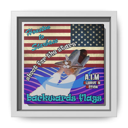 shoot for the stars - framed canvas art (purple wave)