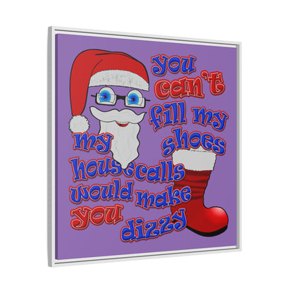 santa's shoes - framed canvas art (light purple)