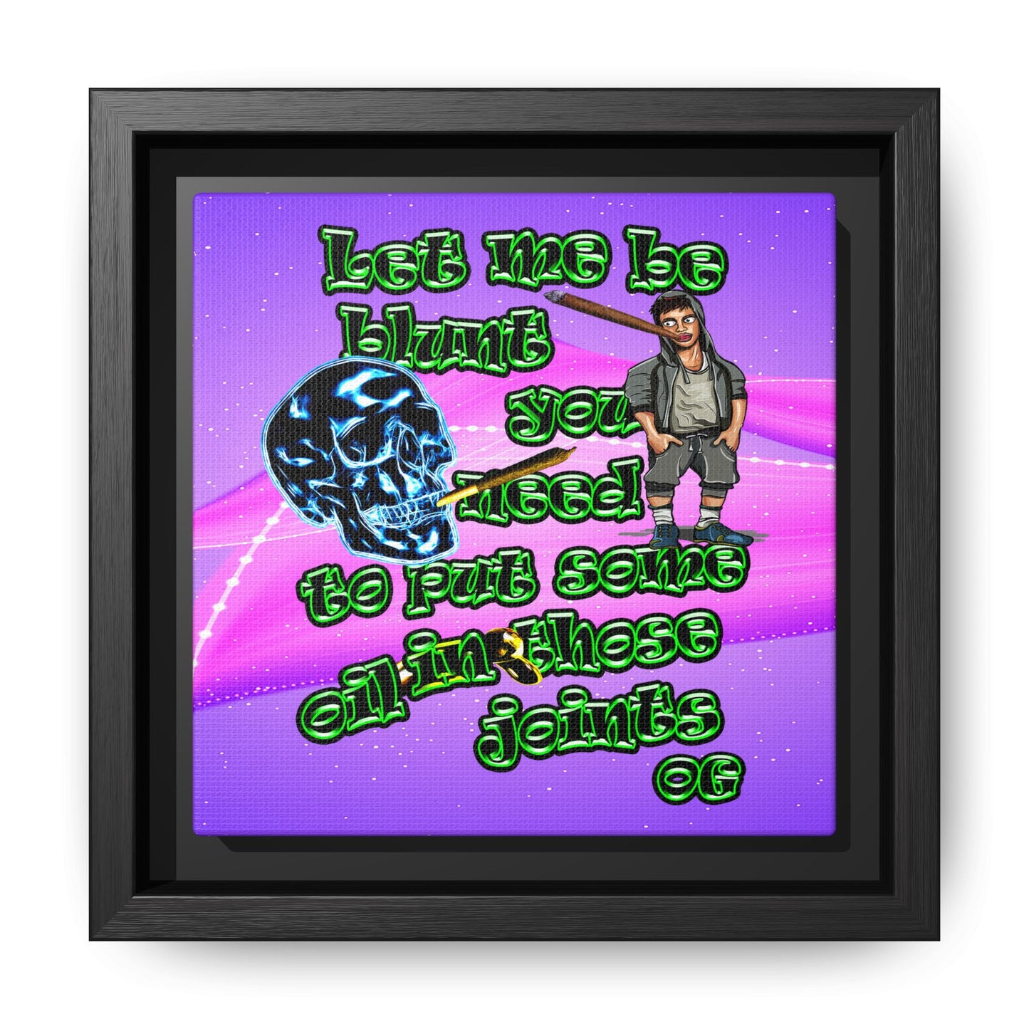og - framed canvas art (purple-pink wave)
