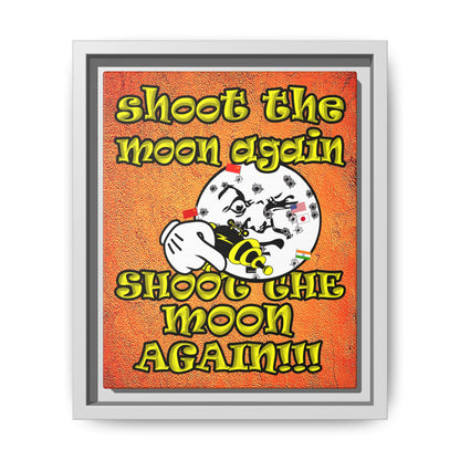 shoot the moon again - framed canvas art (burnt orange)