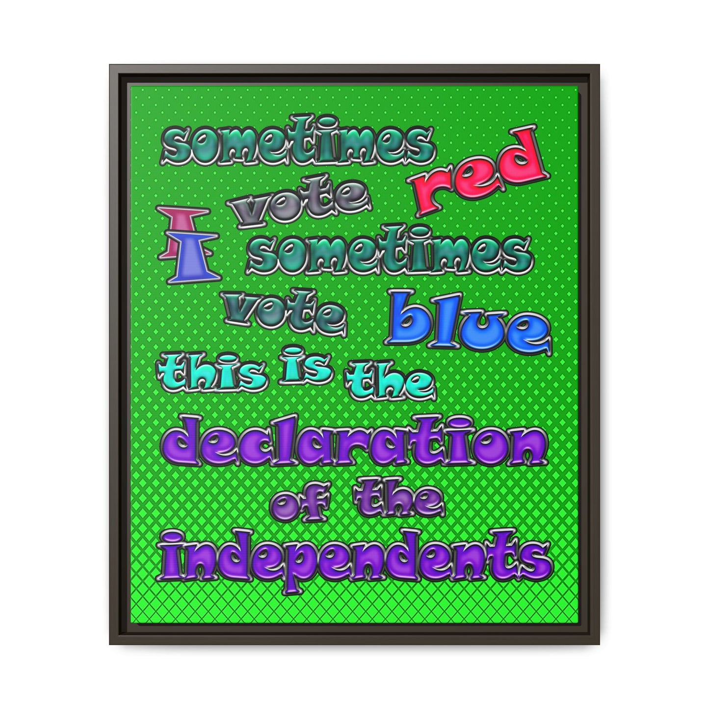 declaration of the independents - framed canvas art (logo green)
