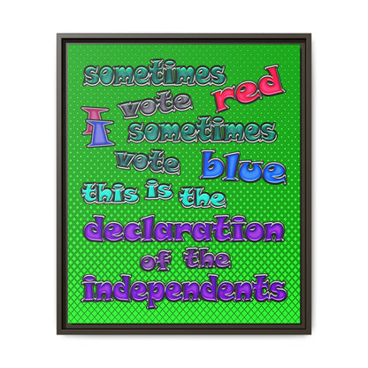 declaration of the independents - framed canvas art (logo green)