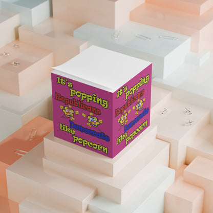 popping like popcorn - note cube (pink)