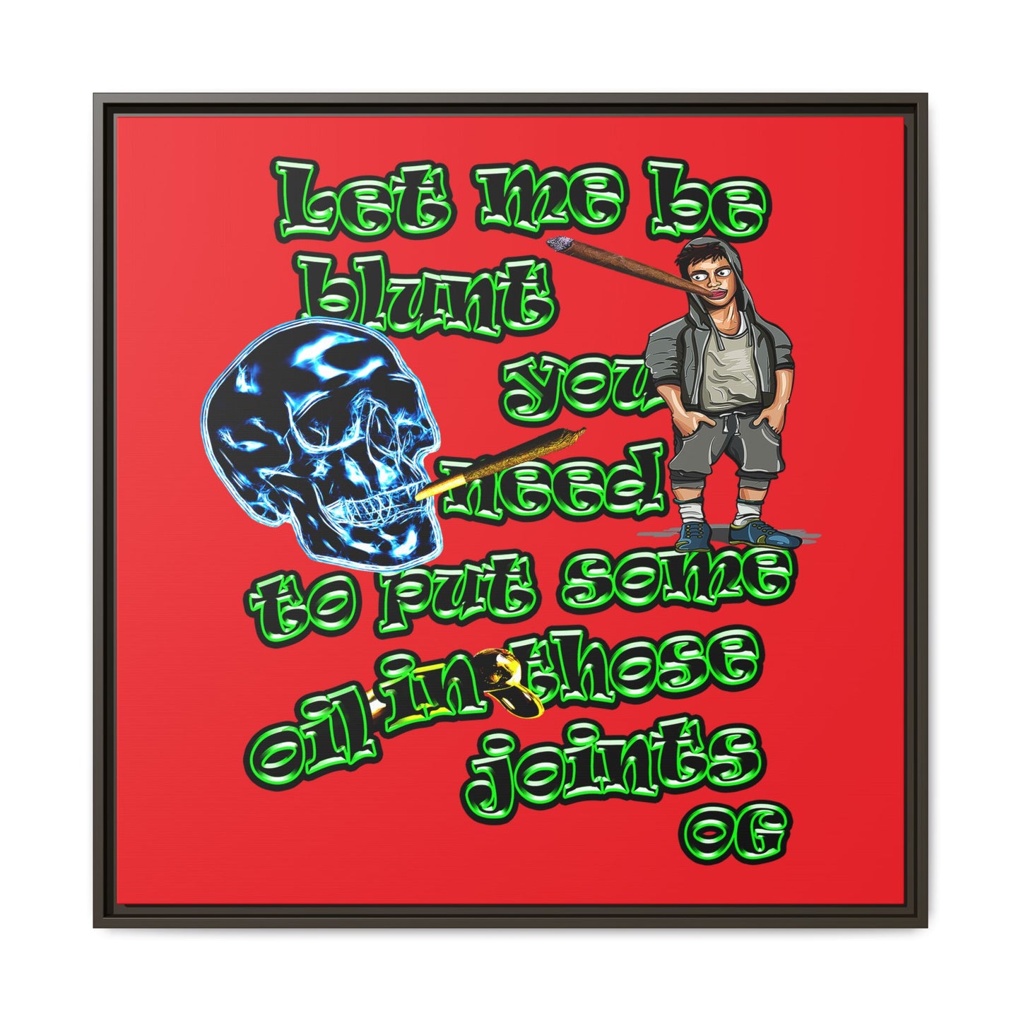 og - framed canvas art (red)