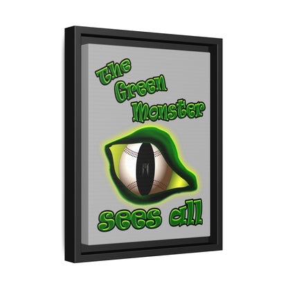 green monster - framed canvas art (light grey)