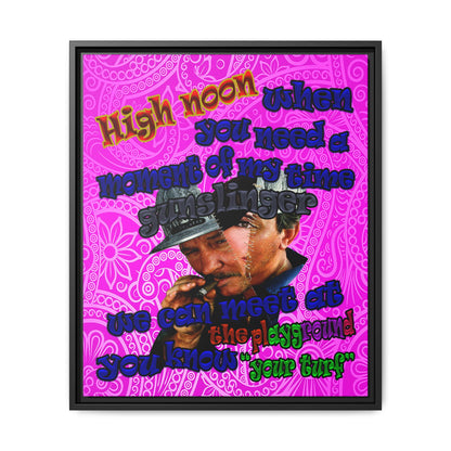 high noon - framed canvas art (pink swirl)