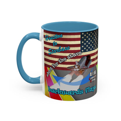 shoot for the stars - Accent Mug (rainbow split)