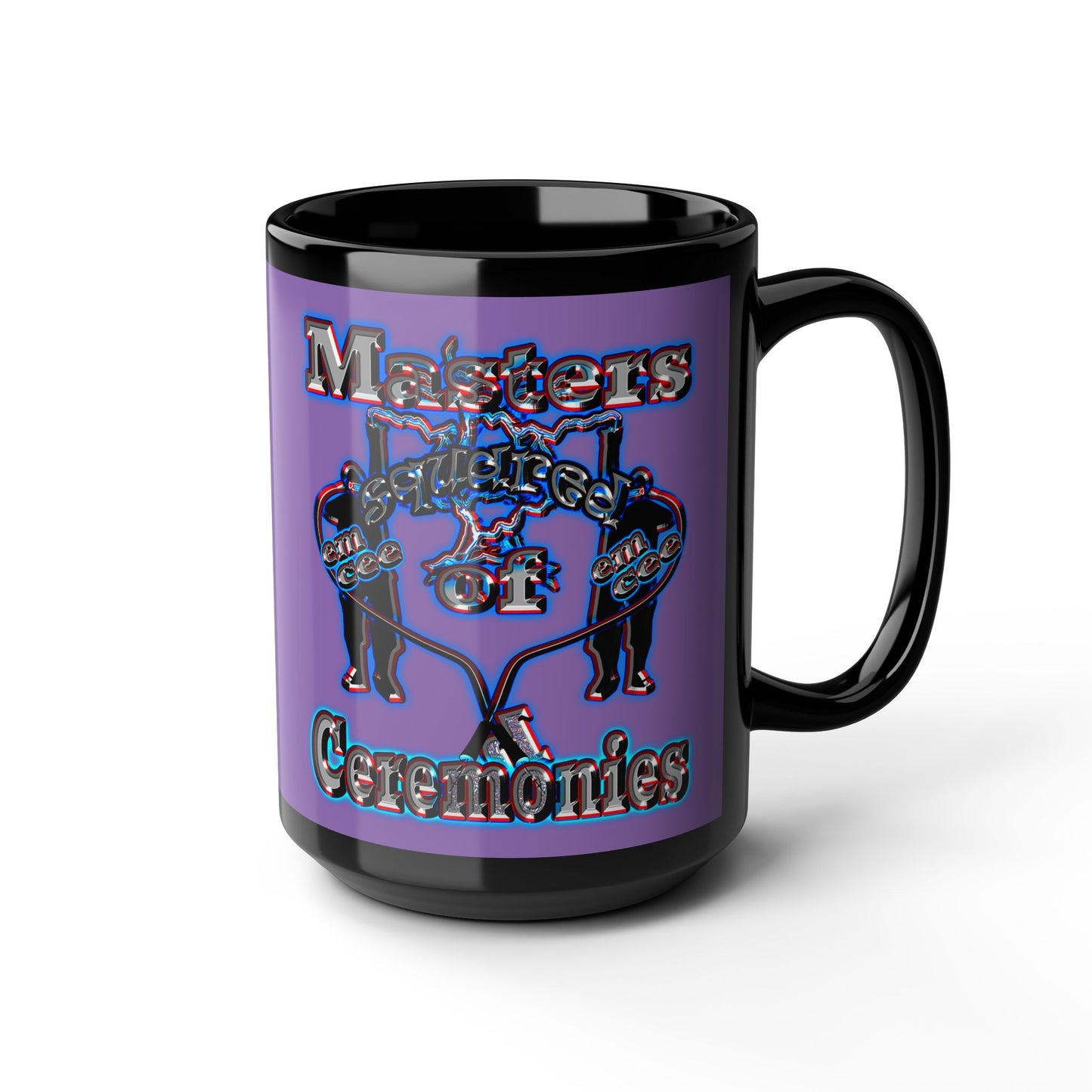 em cee squared - Black Mug (light purple)