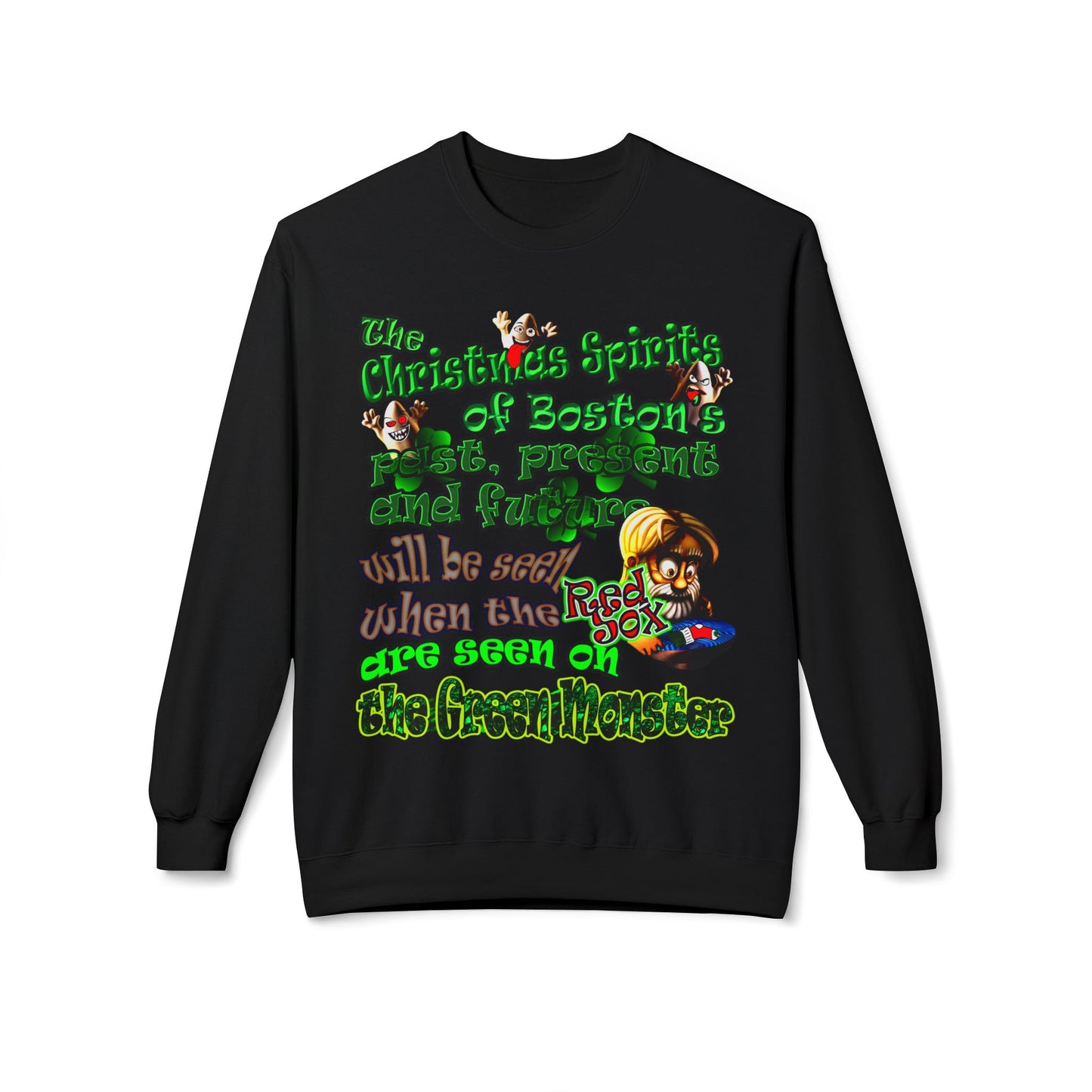 christmas spirits of boston - Unisex Midweight Softstyle Fleece Crewneck Sweatshirt