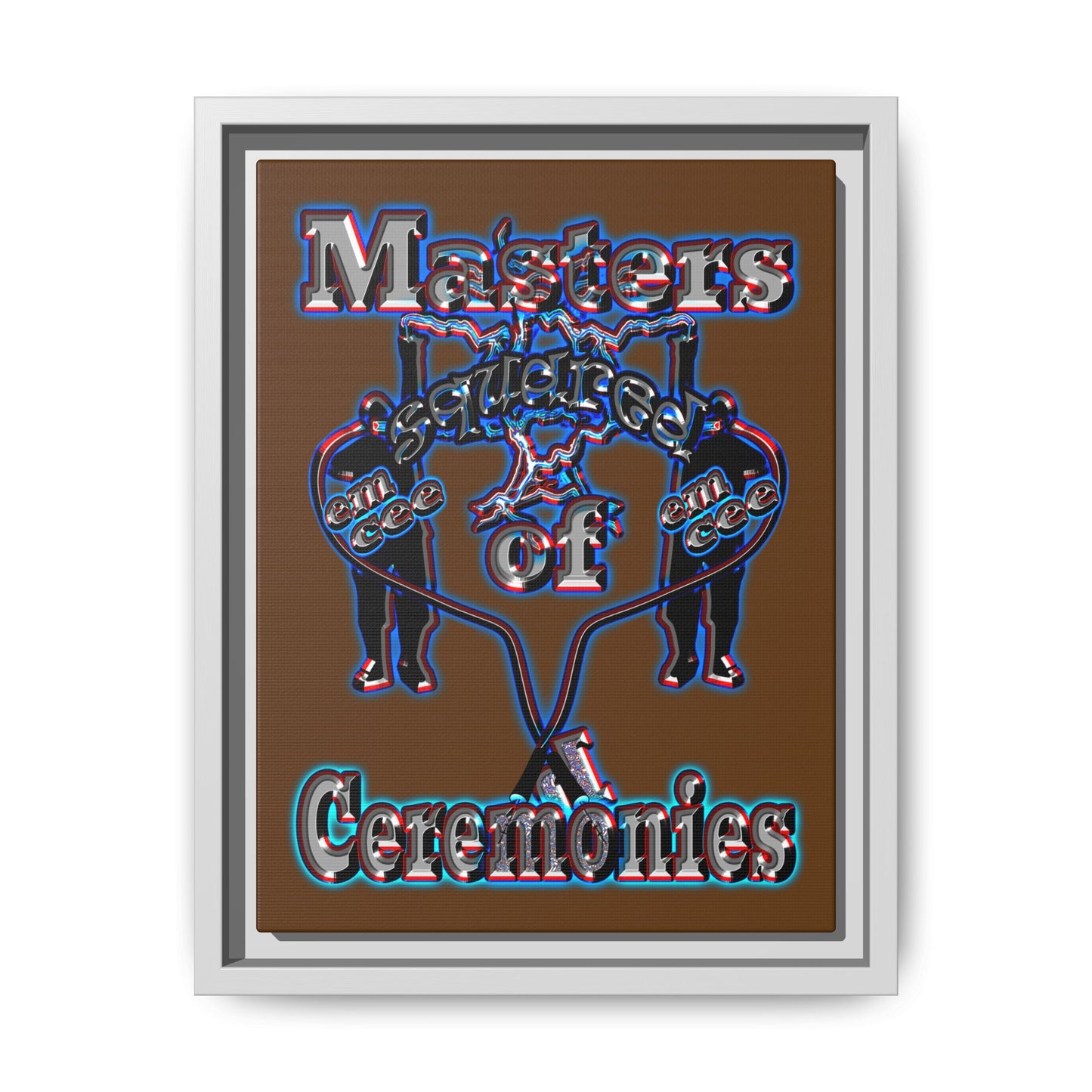 em cee squared - framed canvas art (brown)