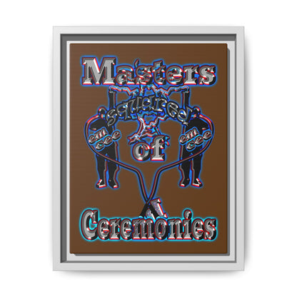 em cee squared - framed canvas art (brown)