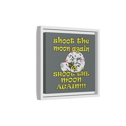 shoot the moon again - framed canvas art (dark grey)