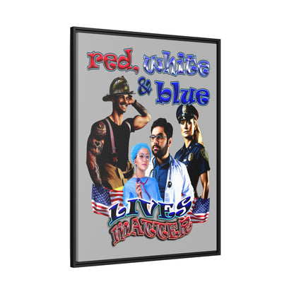 rw&b lives matter - framed canvas art (light grey)