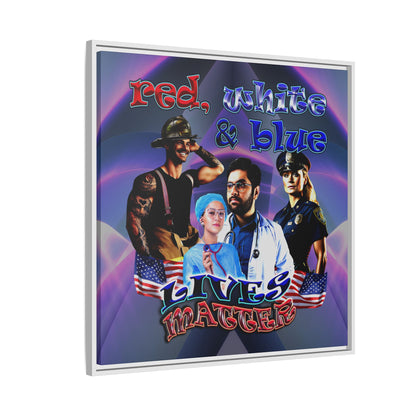 rw&b lives matter - framed canvas art (grey-pink wave)