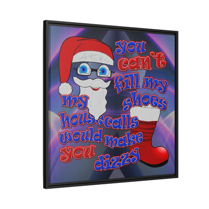 santa's shoes - framed canvas art (grey-pink wave)