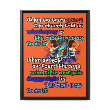doggystyle - framed canvas art (orange)