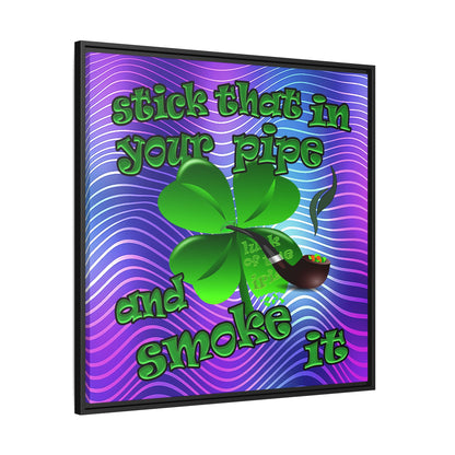 stick that in your pipe and smoke it - framed canvas art (purple wave)