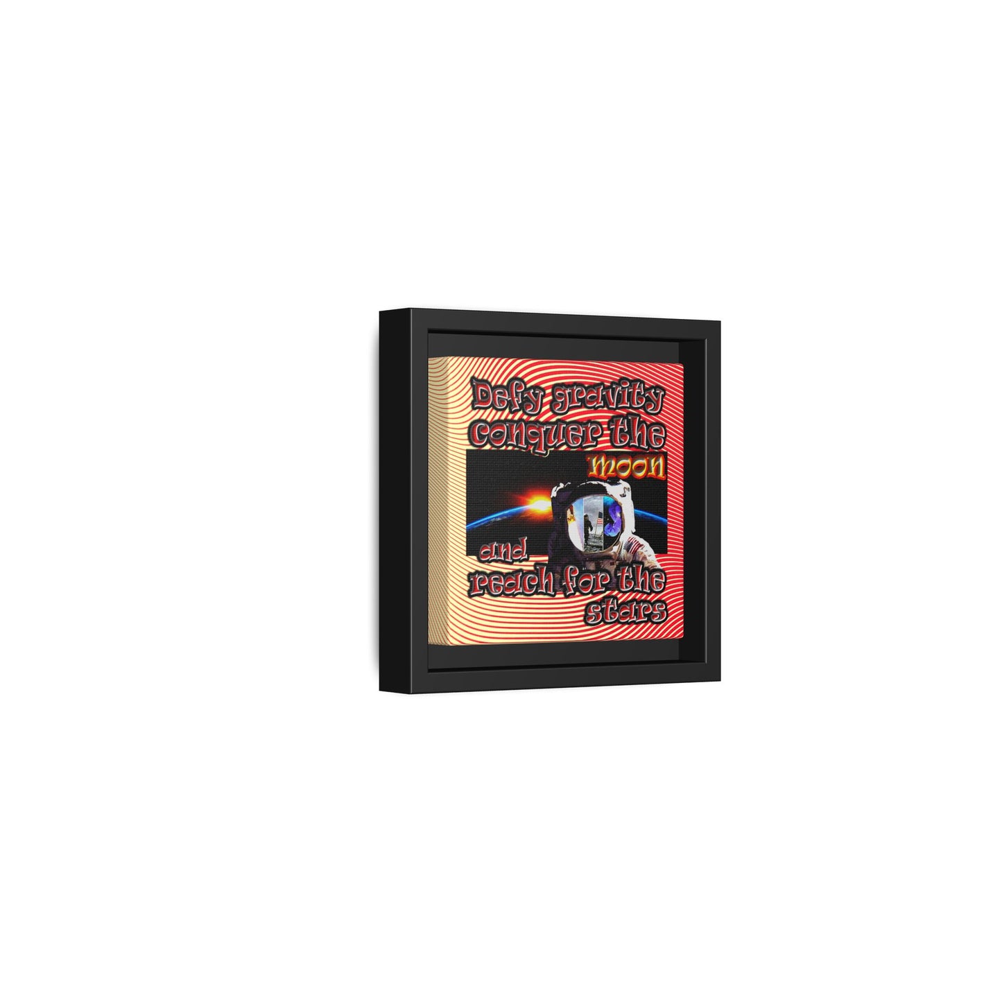 defy conquer reach - framed canvas art (yellow-orange wave)